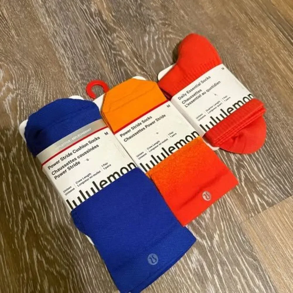 Lululemon Power Stride and Daily Essential Socks Size M - 3 Pairs